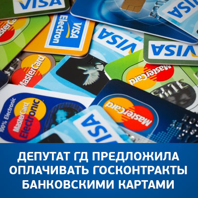 Депутат ГД предложила оплачивать госконтракты банковскими картами